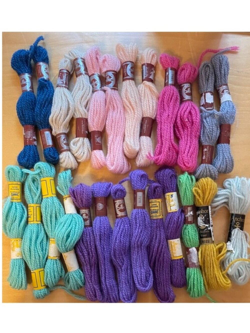 DMC Floralia Wool Yarn Anchor 25 Skeins Laine Divisible 5m each Crewel